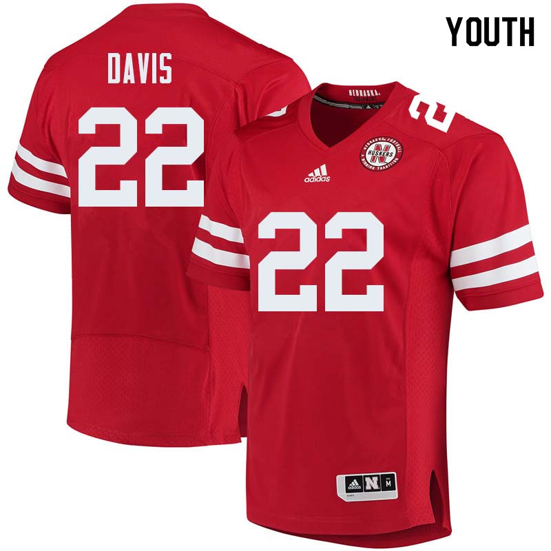 Youth #22 Alex Davis Nebraska Cornhuskers College Football Jerseys Sale-Red